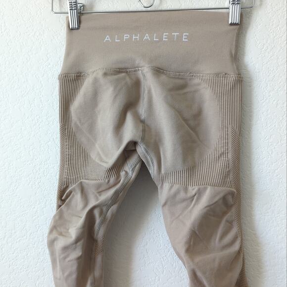 Alphalete Athletics Aero Leggings Taupe Tan Women's Small Stretch Pants Gym - Picture 3 of 8